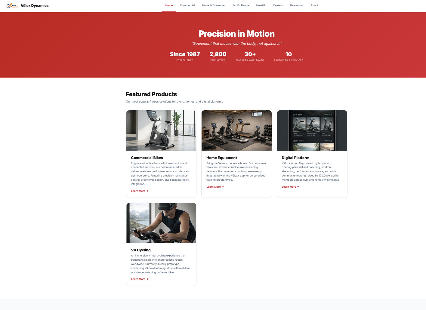 Vélox corporate website